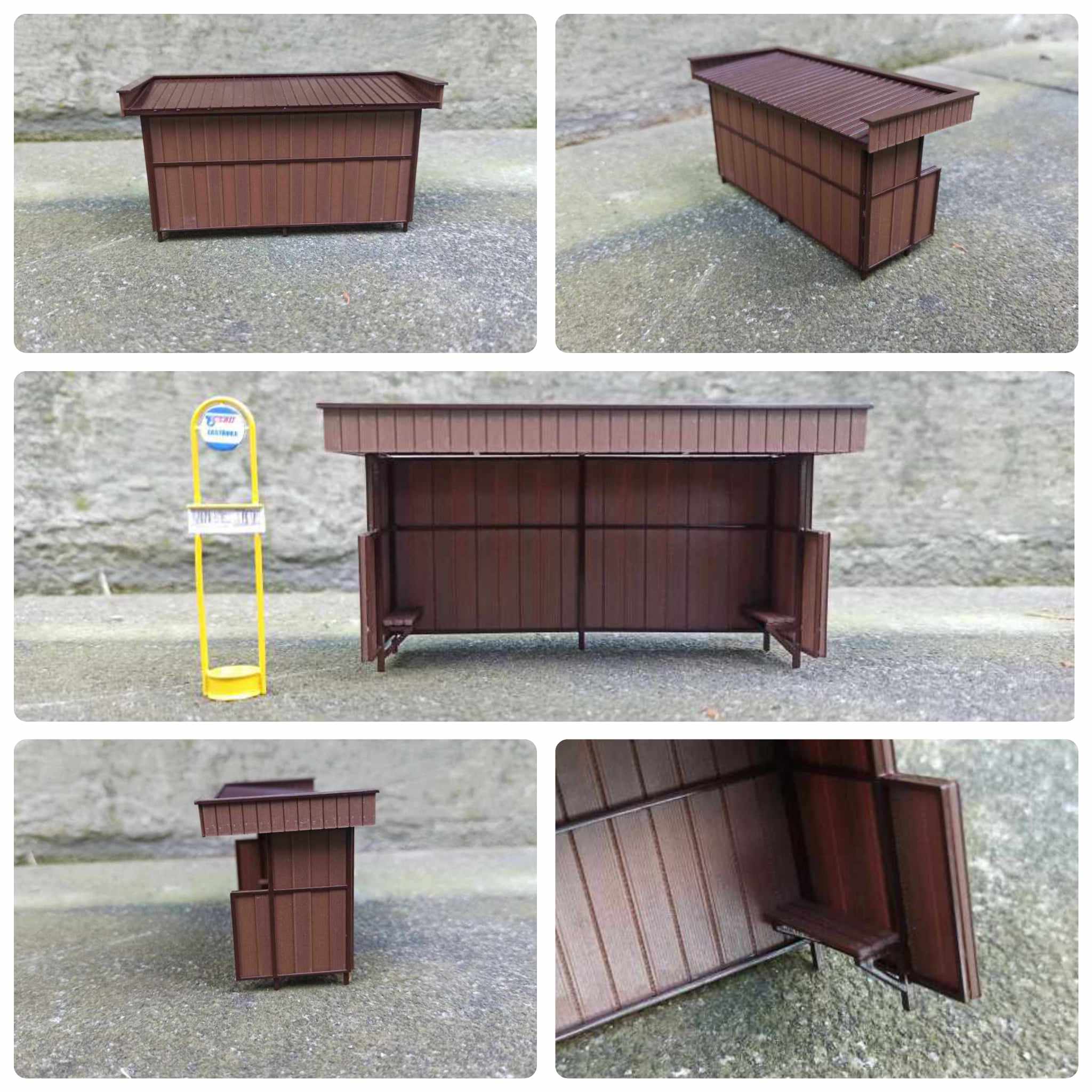 Autobusová zastávka dřevěná 1:43