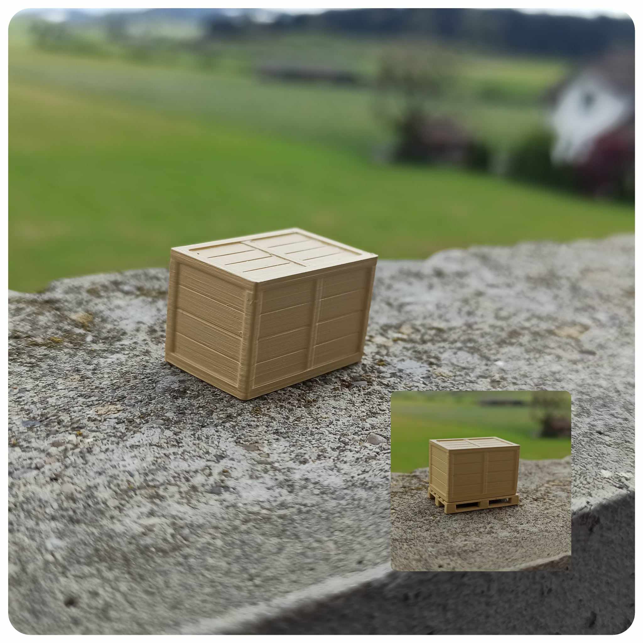 Dřevěná bedna obdelník 1:43