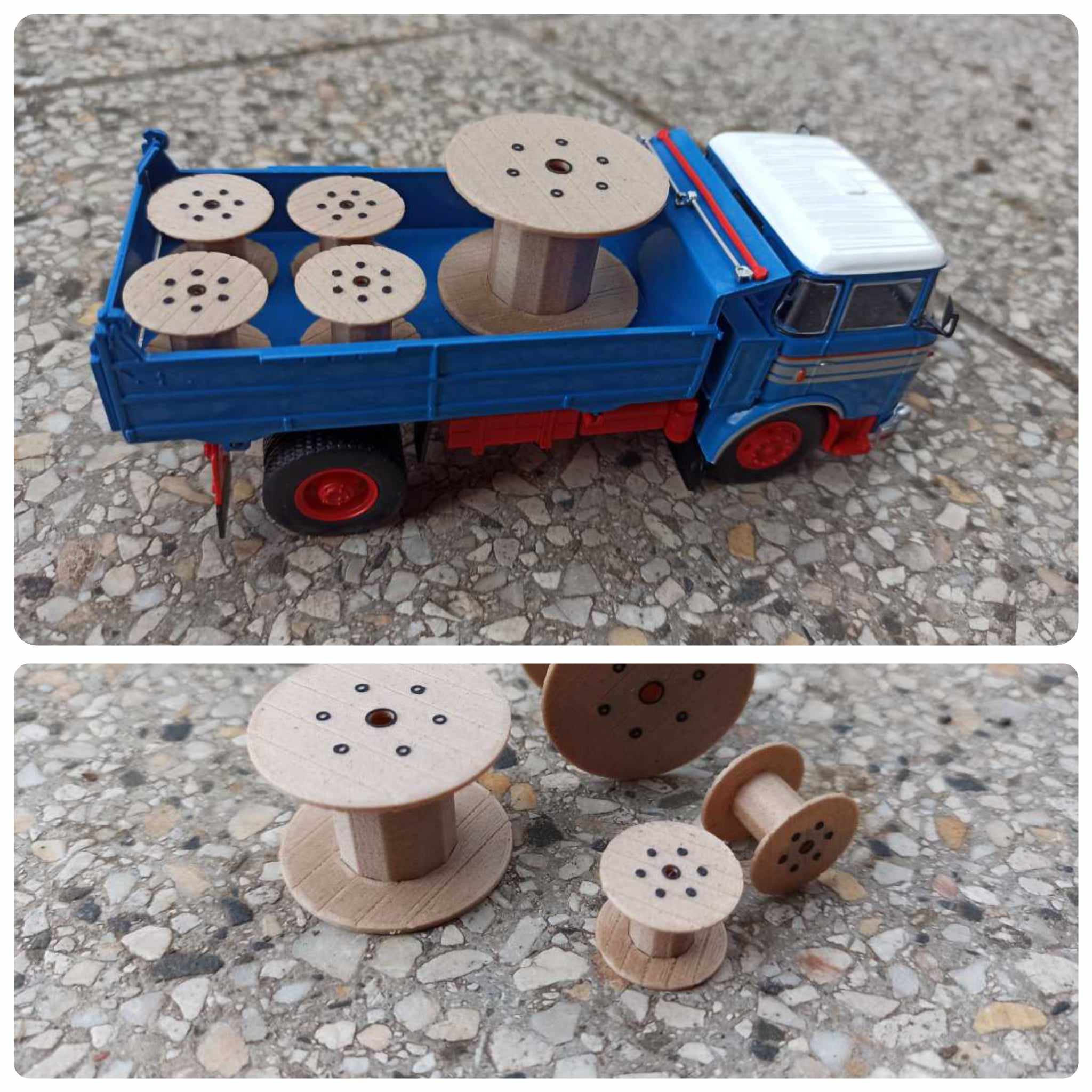 Malá dřevěná cívka 1:43